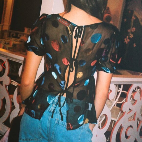 Petra Blouse Lisa Says Gah- Party Dot - SMALL only - Picture 4 of 5